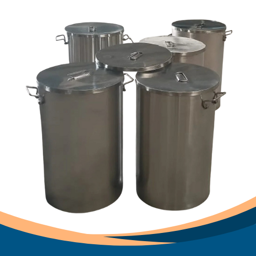 Heavy-duty cylindrical stainless steel storage containers for industrial use Procon ventures (opc) private limited